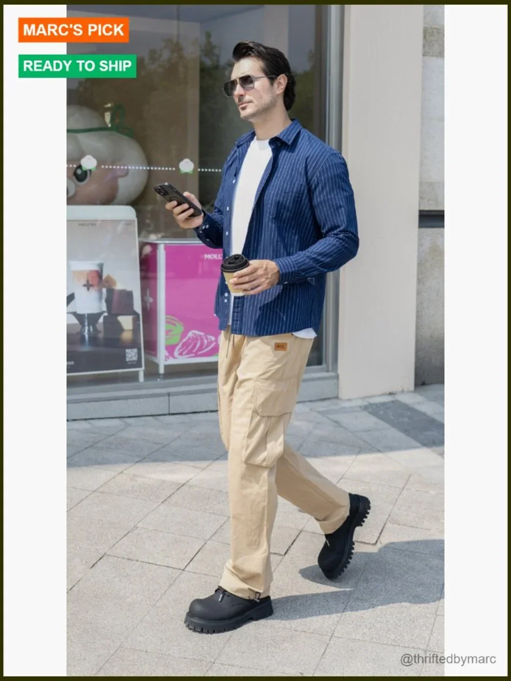 Men's Cargo Joggers Relaxed Fit Cotton Sweatpants with Pockets